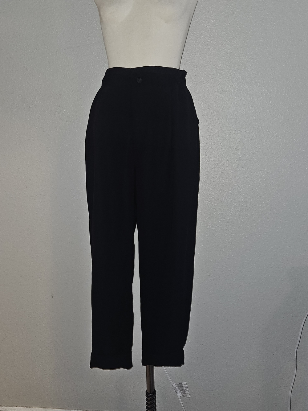 Zara Black Pants with Gathered Waistband